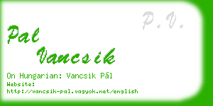 pal vancsik business card